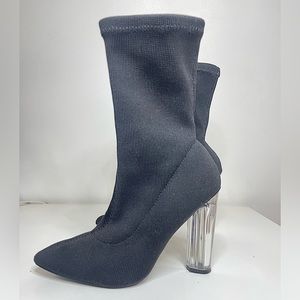 Sock boots with clear heels💎